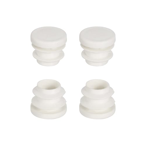 Image of sourcing map 5/8"(16mm) Round Plastic Plug, 4 Pcs White Pipe Tubing End Cap Plastic Plug Cap Insert Glide Insert for Metal Tubing Fence Table Chairs Furniture