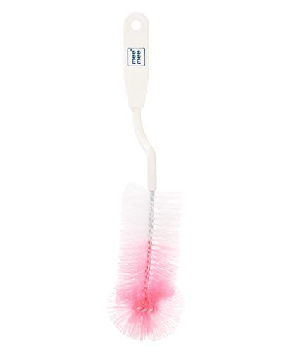 Image of Mee Mee Nylon Bottle Brush with Nipple Cleaner | 360 Rotating Handle | High-Density Soft Bristles | BPA Free | Scratch-Free Cleaning | Non-Toxic | Easy Grip | Dishwasher Safe (Pink) (Pack of 7)