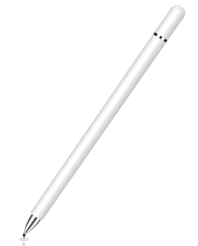 Stylus Touch Screen Pen Fiber Tip Compatible with Samsung Galaxy Tab S9 FE/S7 FE/S9 FE Plus, Aluminum Lightweight White