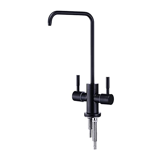 Robinet à boissons double sortie pivotant en acier inoxydable noir mat