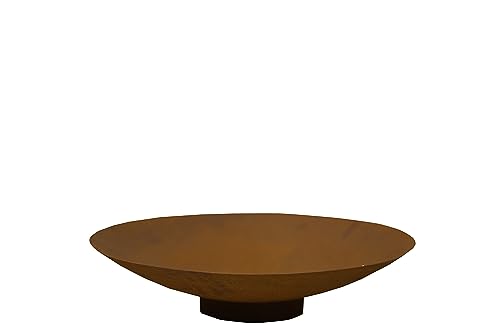 JP PLANTERS 24 Inch Corten Steel Fire Bowl | Heavy-Duty Outdoor Wood Burning Fire Pit for Garden, Patio, Lawn & Backyard | Natural Rust Finish Campfire Bowl