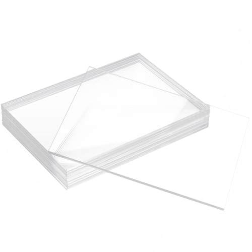 Image of 10 Pack 8 inchx10 inch Clear Acrylic Sheets 1 /8 inch Thick (3mm) Cast Acrylic Plexiglass Sheet Transparent Plastic Sheets for Sign, Laser Engraving and Cutting, Crafting, DIY Display Projects