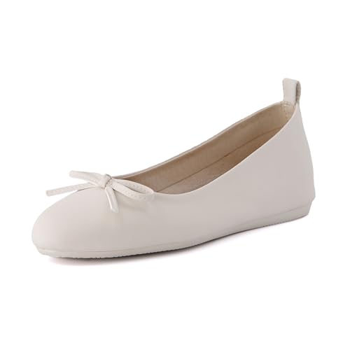 CUSHIONAIRE Women's Windy Hidden Wedge Bow Flat with +Memory Foam and Wide Widths Available