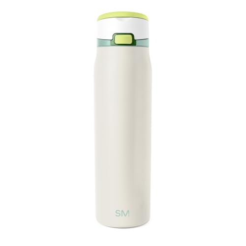 Image of Simple Modern Water Bottle with Straw & Handle | 30oz | Cream | Mesa Loop Insulated Water Bottle for School, Sports, Travel | Leak Proof, Stainless Steel | Coconut