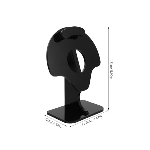 Soporte para auriculares de acrílico negro con base estable para un escritorio elegante 2