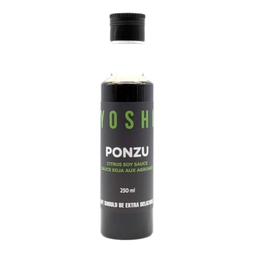Yuzu Ponzu Sauce – 250mL (8.5oz) by Yoshi | Japanese-Style Citrus Soy Sauce with Rice Vinegar, Mirin & Tomato Broth | Dipping Sauce, Marinade, Condiment, Stir-Fry & Vinaigrette Ingredient