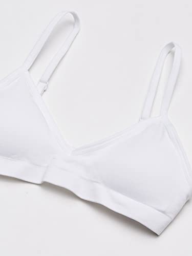 Maidenform Girl Big Girls' Slim Bra V-Neck Seamless, White, Small3