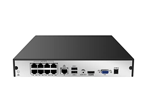 Microseven 4K 8 Channel 8 Port Poe H.265 Network Video Recorder (8Ch 1080P/3Mp/4Mp/5Mp/6Mp/4K) Supports Upto 8X8-Megapixel Ip Cameras, Max.10Tb Hdd 1X Sata(Not Included) 1 Vga, 1 Hdmi, 8 Poe Ports Nvr #TOP2