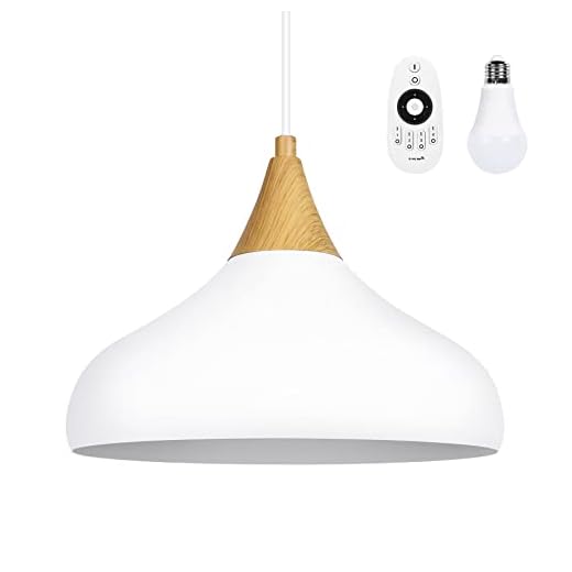 tomons Lámpara colgante Regulable, Lámpara de Techo de Hierro con Mando a Distáncia, Estilo Moderno Escandinavo Simple, Blanco, Con LED E27 Bombilla