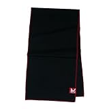 MISSION Max Plus Cooling Towel- Soft, Durable Microfiber - Cools Up to 3 Hours - UPF 50 Sun Protection - Machine Washable (Black Tango Red)