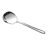 TOGEVAL Edelstahl Servierlöffel mit Tiefem Löffelkopf Rutschfest Multifunktional für Suppe und Gemeinschaftsessen für Zuhause Restaurant und Hotelgebrauch