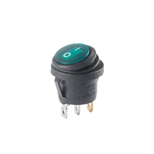 Interrupteur étanche KCD1 bouton rond anti-poussière LED verte 10A