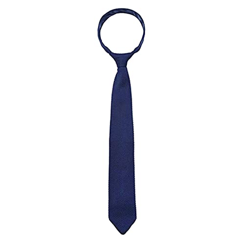 Newmind Gravata de malha formal masculina fashion estreita casual fina fina tecida - Azul marinho, c