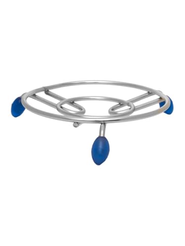 Image of HAZEL Trivet Stainless Steel Hot Pot Stand with Silicone Grip | Non-Slip Heat-Resistant Trivet for Kitchen & Dining Table | Diameter 17.5 cm