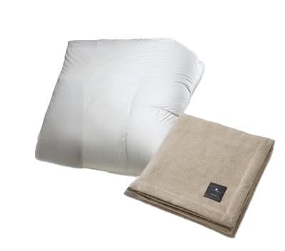 ダブル 羽毛布団(SG掛カバー付)プラチナラベルマザーグースPピュアカシミヤ毛布(複数個口で配送)