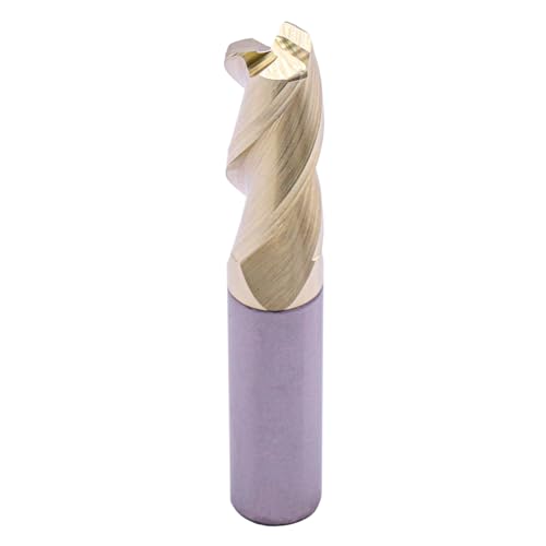 Image of 1 /2 inch 3 Flute Solid Carbide 0.06 inch Corner Radius End Mill, ZrN Coated | 37 Helix, 1 /2 inch Cutting Dia, 1 /2 inch Shank Dia, 1-1 /4 inch LOC, 3 inch OAL, for Milling Aluminum and Copper