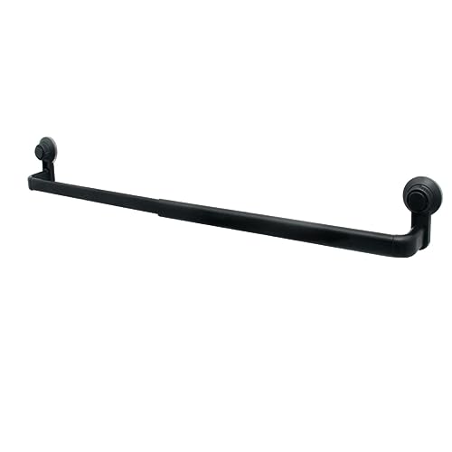 Portasciugamani a ventosa nero opaco con gancio a ventosa moderno nero portasciugamani bar stand per bagno installazione senza punzonatura design elegante bottiglia di latte