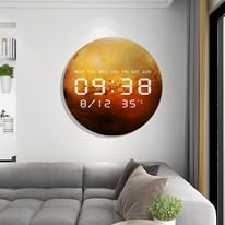 Image of GITGRNTH Dimmable Wall Light 15 inch Wall Light with Remote Control Plug-in Modern LED, 21W Black Wall Lamp Indoor Wall Mounted Ceiling Light Fixture (Mount Moon Ceiling Light)