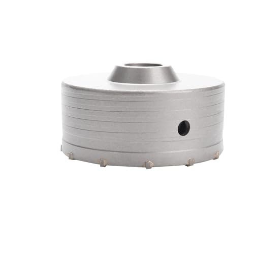 Broca de corona para perforación en concreto, 1 unidad, diámetro 150 mm, para taladro percutor, herramienta cortadora de cemento y piedra, con eje redondo miniatura 1