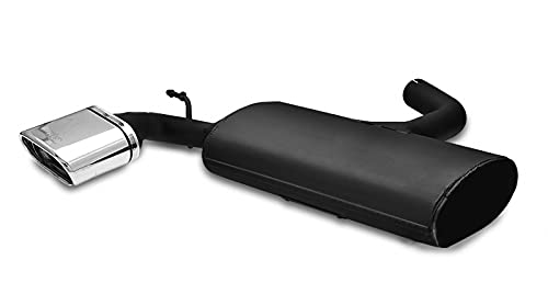 Silencieux sport compatible avec Seat Leon II P1.FR Hatchback 2.0 TDi 136HP 140HP 2005 2006 2007 2008 2009 2010 2011 2012 Noir Embout ovale Unique 145x75mm