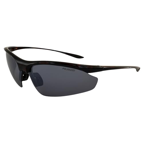 Epoch Eyewear Cadence Sport Sunglasses with Tortoise Frame and Polarized Super-Hydrophobic Smoke Lens