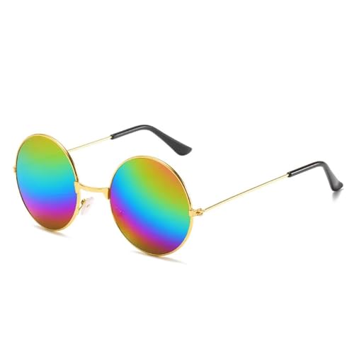 Lunettes de soleil rondes rétro en métal légères contre la fatigue oculaire et les reflets