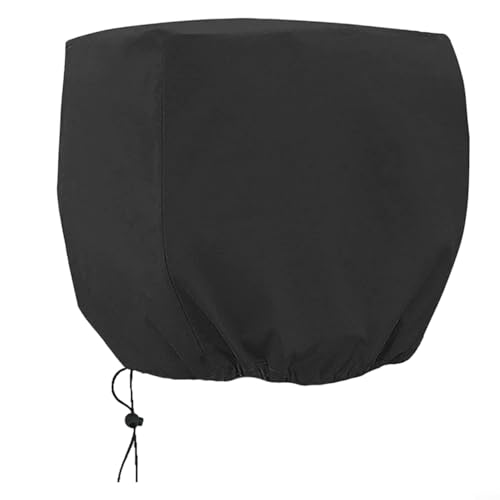 Außenbordmotor-Halbabdeckung, 420D Oxford, wasserdichter Bootsmotorschutz mit Kordelzug-Verschluss für Bedingungen, Schwarz (S:0-10PS)