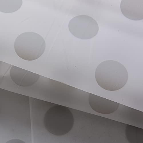 ZIMEL HOMES Shower Curtains Mould-free Mildew Resistant Bath Curtain with Stitched Steel Eyelets Waterproof Polyester Fabric Bathroom Curtains with 12 Hooks, 180 x 180 cm (Polka Dot Silver)