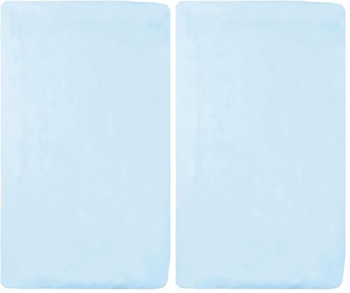 Image of American Baby Company 100% Cotton Knit Fitted 18 inch x 36 inch Cradle /Bassinet Sheet - Compatible with Mika Micky Bassinet,Blue, Soft Breathable, for Boys and Girls (Pack of 2)