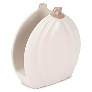 Nat & Jules Pumpkin Shaped Standard Size Ceramic Napkin Holder: Perfect for Your Indoor Home Fall & Thanksgiving Decorations for Table Décor & Centerpieces, Cream Nat Jules Pumpkin Shaped Standard Size Ceramic Napkin Holder Perfect for Your Indoor Home Fall Thanksgiving Decorations for Table Decor Centerpieces Cream