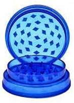 Plastic Herb Grinder 3 Part Non Magnetic Shark Teeth Assorted Colours (Blue)