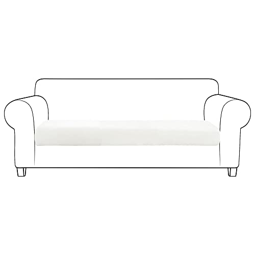 Housse de coussin velours canapé blanc extensible contre l'usure 3 places - 2
