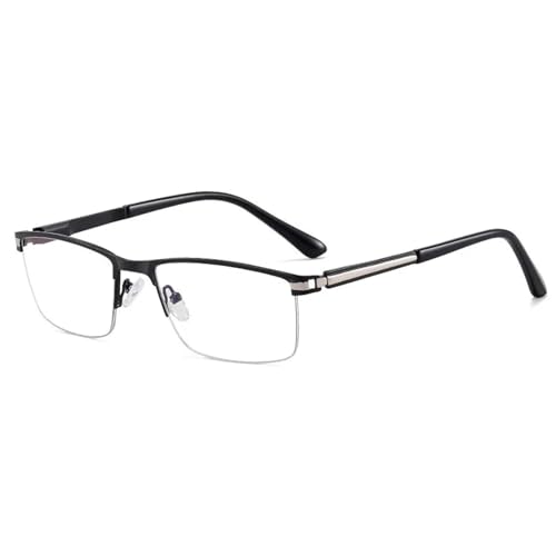Lunettes d'affaires semi-cerclées charnière à ressort métal homme