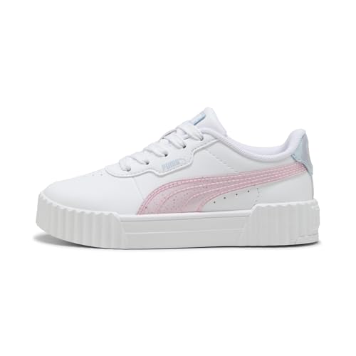 PUMA Carina Shoes Sneaker, White-Rose Mauve-Cool Weather, 13.5 US Unisex Little Kid
