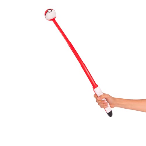 Pokémon JPT1564 - Pokéball, ausfahrbarer Ballwerfer für Hunde - portables Wurfgerät mit Riemen und 6 cm großem Gummiball