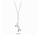 Anti-Lost Necklace, Sterling Silver Heart Pendant Earphone Holder Chain, Bling CZ Inlaid Wireless Earbud Lanyard for Women, Fashion Jewelry Gift for 1/2/3/Pro(Simple and Exquisite Silver)