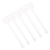 UTHCLO 5Stücke Transparent Cocktail Stirrer For Mixed Drinks Unique Glass Drink Mixer Sticks For Cocktails Juices