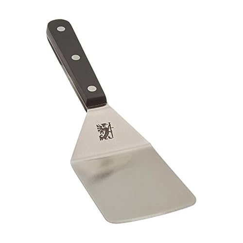 SABATIER Triple Rivet Wide Turner, 9.625 Inch Stainless Steel Spatula for Cast Iron, Griddle and Grill Cooking, Professional Grade Kitchen Utensil
