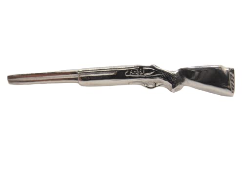 Fusil broche de veste argent 925 double pins stable ne tourne pas pour costume de chasse