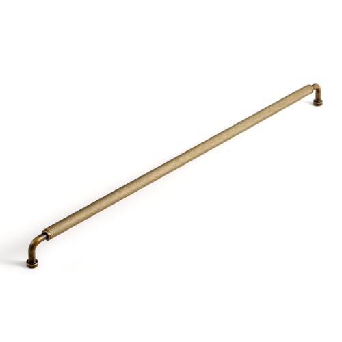 Image of Goo-Ki Antique Brass Knurled Bar Cabinet Pulls 18 Inch Hole Centers 6 Pack