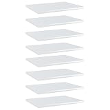 vidaXL 8X Panneaux de Bibliothèque Panneaux d’Étagère à Livres Plaques d’Étagère de Rangement Mural Décoration Blanc Brillant 40x30x1,5 cm Aggloméré