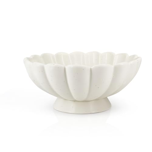 Accessoryway 8' White Fluted Scalloped Decorative Bowls...