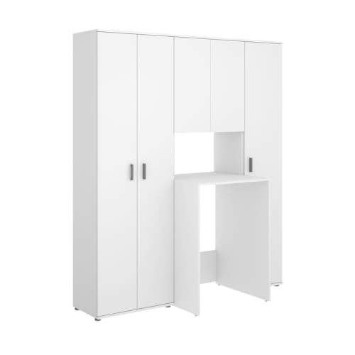 DEKIT - Conjunto DE 2 ARMARIOS Y Mueble para Lavadora con ALTILLO 190x163,3x62cm