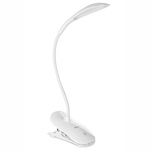 Clip on Light, Mafiti LED Desk lamp 20 Led Lamp Touch Control 3 Modes of Brightness +Stepless Dimming, Eye-Care Reading Light, 360° Gooseneck and USB Rechargeable