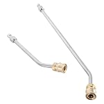 2Pcs Pressure Washer Gutter Attachment Power Washer Extension Wand Curved Rod 1/4Inch Quick Connection