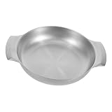 Garneck Retro -Doppel -Ear -Topf Paella-Pfanne chinesischer induktionstopf kleine Fischtöpfe japanische Suppentöpfe Salat Serviertopf Nudelkocher Paella-Kochpfanne Rostfreier Stahl Silber