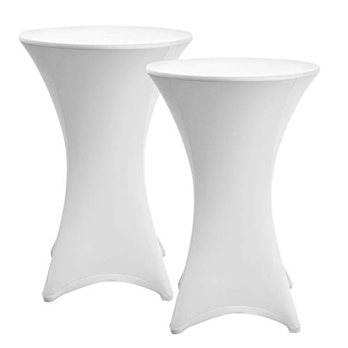 Mange-debout housse de table haute extensible blanche de qualité supérieure