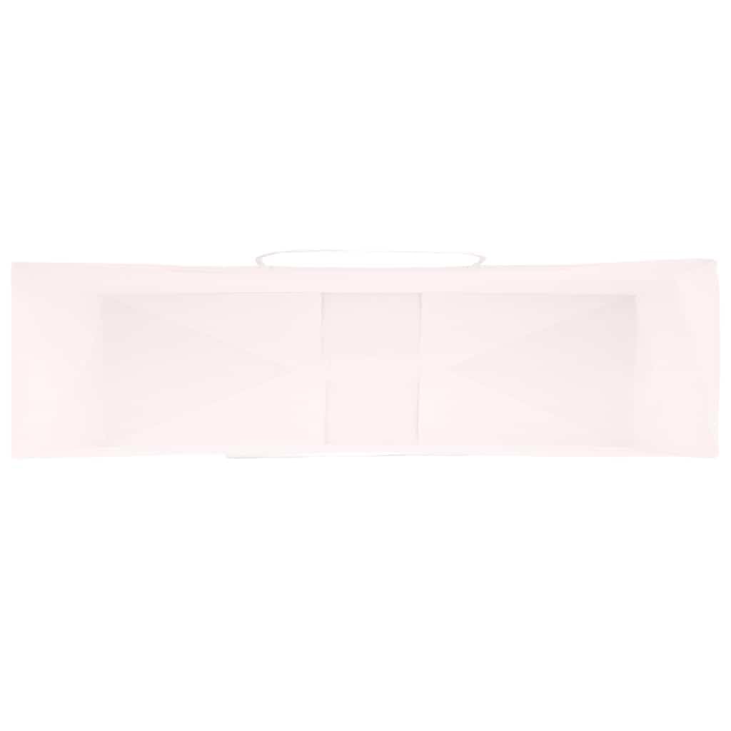 50 szt. papierowe torby na zakupy różowe 54 x 15 x 49 cm z uchwytami, torebki na prezenty z papieru typu kraftowego na zakupy i transport