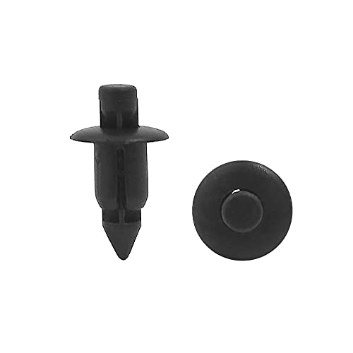 uxcell 20 Pcs 6mm Plastic Black Push Rivets Fastener Door Trim Fender for Auto Car