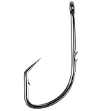 Schildkrötenhaken, Angelhaken aus hochkohlenstoffhaltigem Stahl mit doppeltem Widerhaken und doppelter Blutrille for Weichschildkröten, Welse Aale(Mittel)